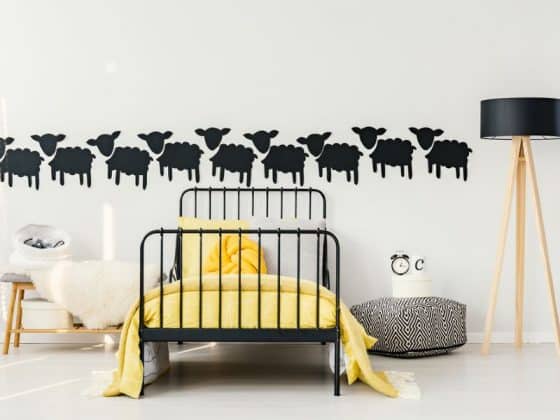 stickers muraux decoratif en forme de moutons