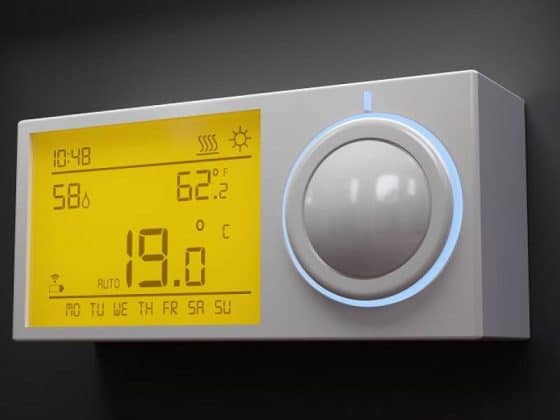 thermostat domestique réglé sur 19 degrés, concept déconomie dénergie(1) (1)