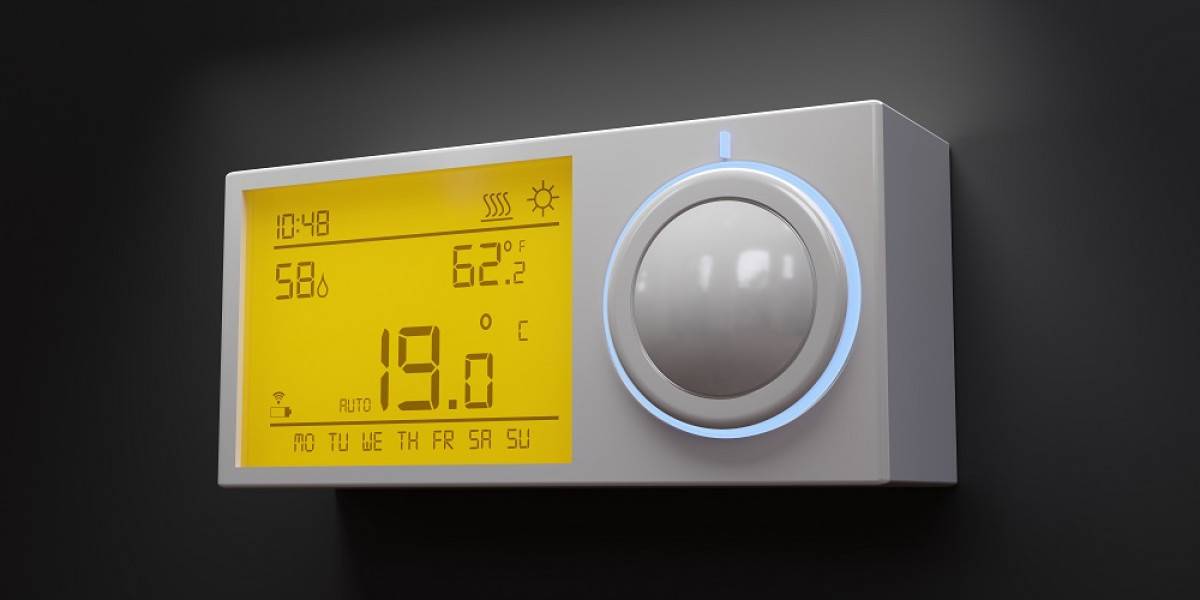 thermostat domestique réglé sur 19 degrés, concept déconomie dénergie(1) (1)