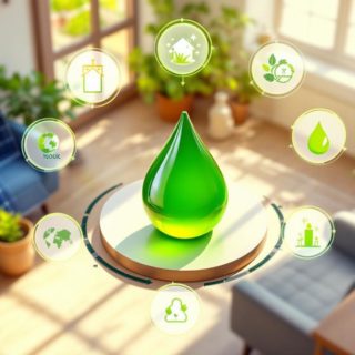 Goutte verte symbolisant l'innovation environnementale et ses impacts