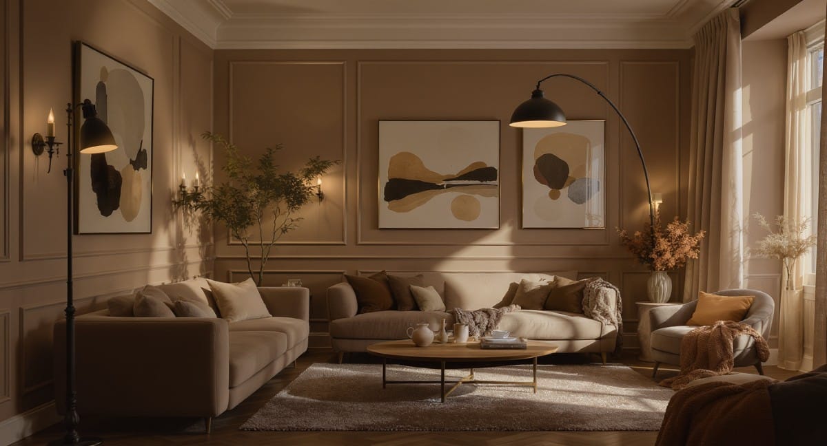 salon et lampadaire