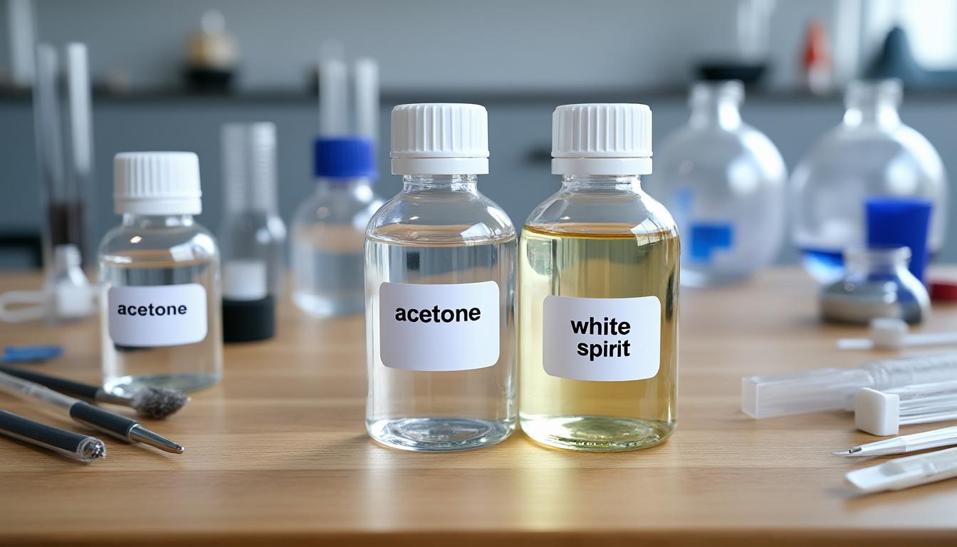 découvrez la différence entre l'acétone et le white spirit : usages, caractéristiques, précautions et conseils pour bien choisir le bon solvant selon vos besoins de nettoyage ou de bricolage.