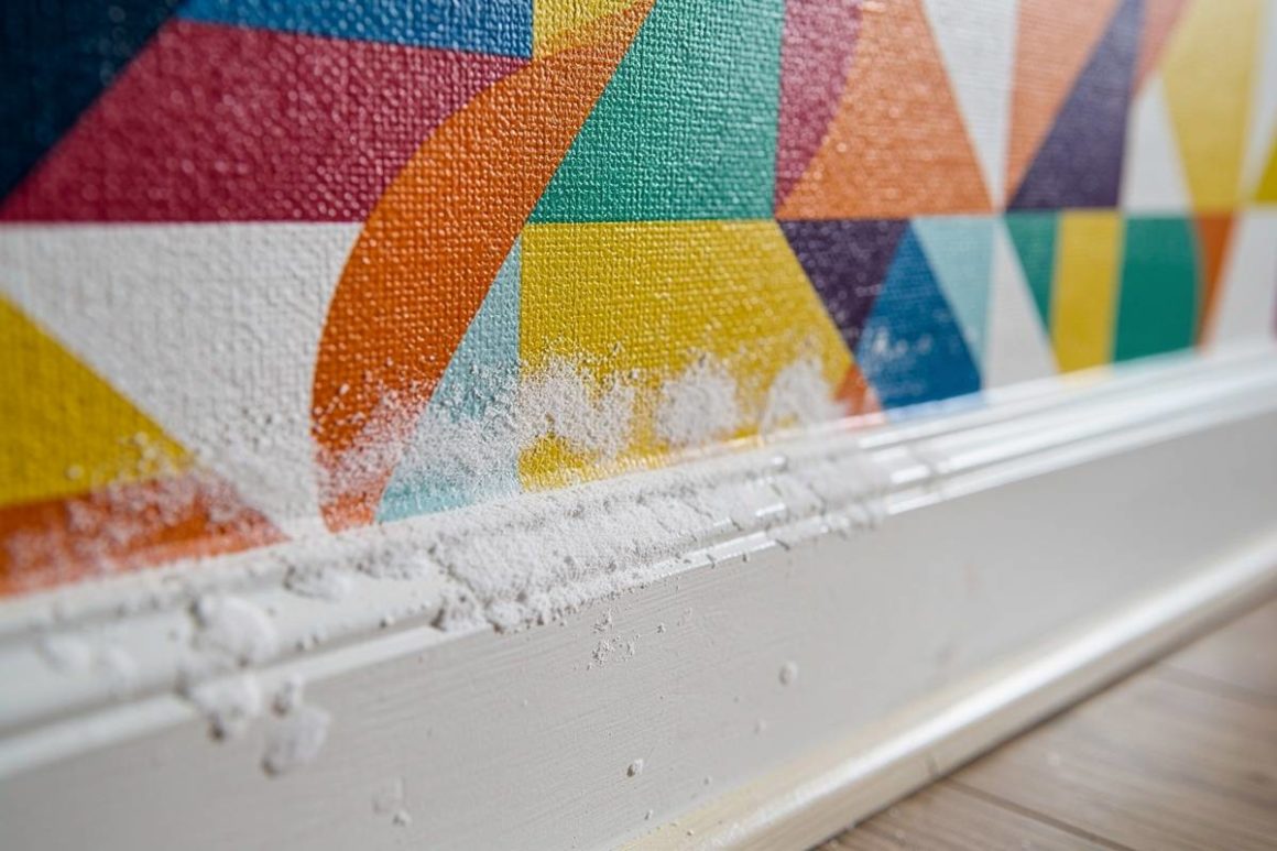 traces d'humidité sur tapisserie