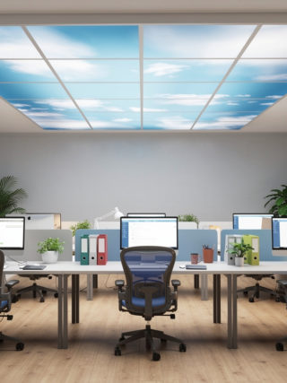 plafond lumineux pour pièce aveugle avec effet ciel
