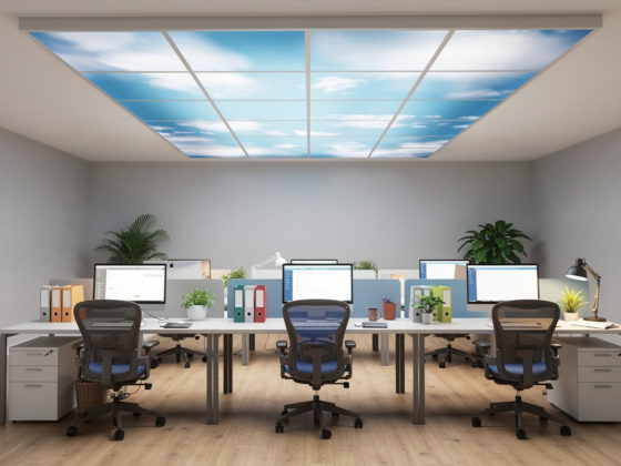plafond lumineux pour pièce aveugle avec effet ciel